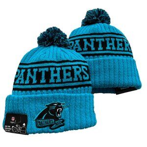 NWT Carolina Panthers Sports Knit Pom Beanie Fleece Lining OSFA Unisex